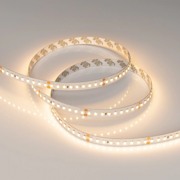 Светодиодная Лента RT-A144-10mm 24V Warm2700 (7.7 W/m, IP20, 2835, 5m) (Arlight, высок.эфф.200 лм/Вт)