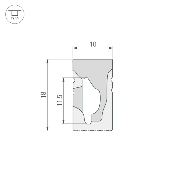 Силиконовый профиль WPH-FLEX-1018-SIDE-S10-20m WHITE (Arlight, Силикон)