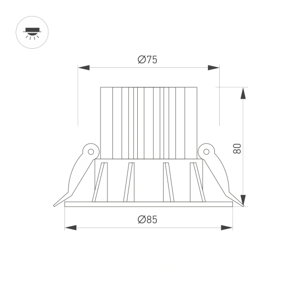 Светильник MS-ATOLL-BUILT-R86-10W Warm3000 (WH, 60 deg, 230V) (Arlight, IP54 Металл, 5 лет)