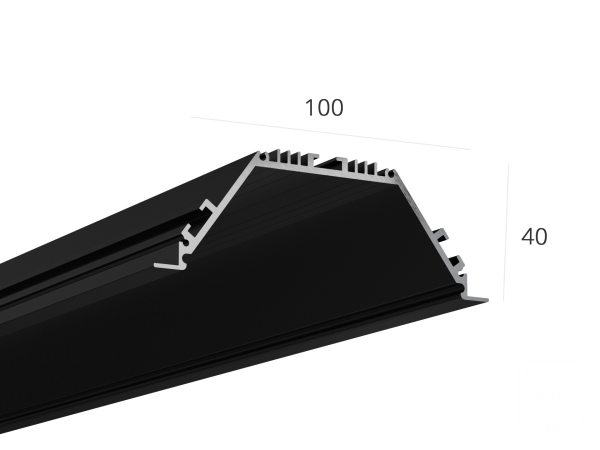 Алюминиевый LED профиль LINE 10040 IN ral9003 LT70 (с экраном) — 2000мм