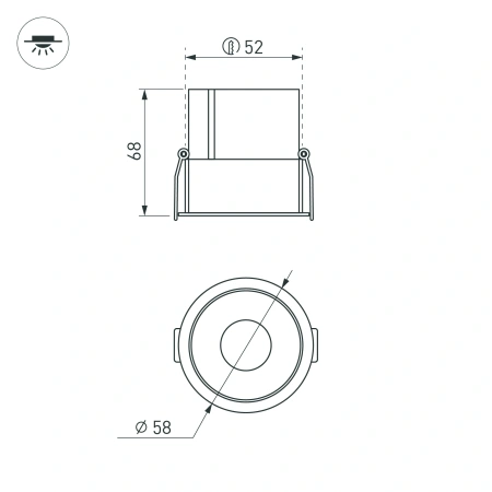 Светильник MS-ATLAS-BUILT-R58-10W Day4000 (BK-BK, 35 deg, 230V) (Arlight, IP20 Металл, 5 лет)