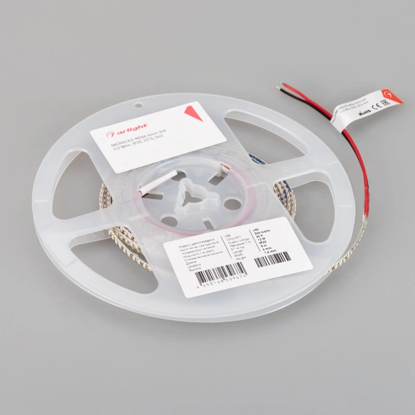 Светодиодная Лента MICROLED-M266-4mm 24V Warm3500 (12 W/m, IP20, 2216, 5m) (Arlight, узкая)