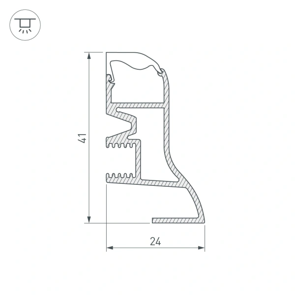 Профиль ARH-PLINTUS-2000 ANOD (Arlight, Алюминий)