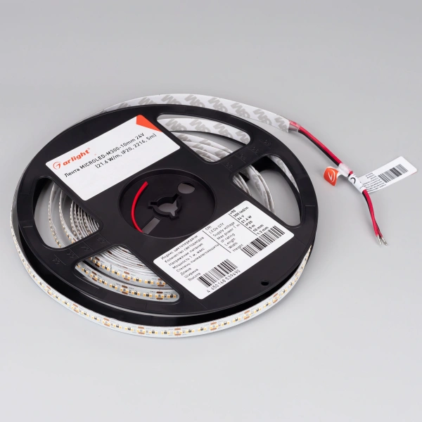 Светодиодная Лента MICROLED-M300-10mm 24V Day5000 (21.6W/m, IP20,2216, 5m) (Arlight, 21.6 Вт/м, IP20)