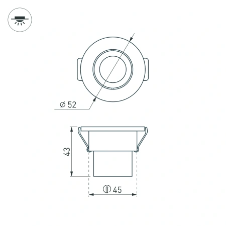 Светодиодный светильник LTM-R52WH 3W Warm White 30deg (Arlight, IP40 Металл, 3 года)