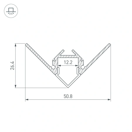 Профиль ARH-DECORE-S12-EXT-F-2000 ANOD внешний (Arlight, Алюминий)
