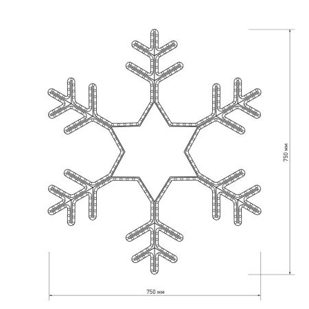 Фигура ARD-SNOWFLAKE-M4-750x750-324LED White (230V, 18W) (Ardecoled, IP65)