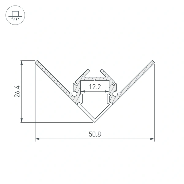 Профиль ARH-DECORE-S12-EXT-F-2000 ANOD внешний (Arlight, Алюминий)