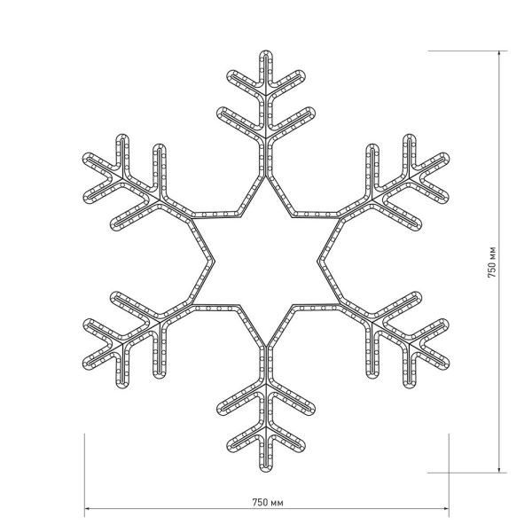 Фигура ARD-SNOWFLAKE-M4-750x750-324LED White (230V, 18W) (Ardecoled, IP65)