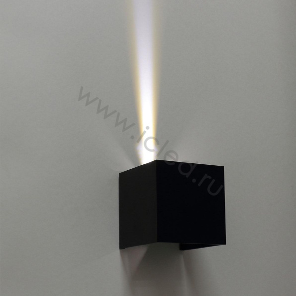 Светильник настенный светодиодный JH-BD-B08 DHL30 (220V, 2х3W, черный корпус, IP65, warm white)