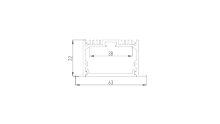 Алюминиевый профиль Design LED LE 6332, 2500 мм, анодированный