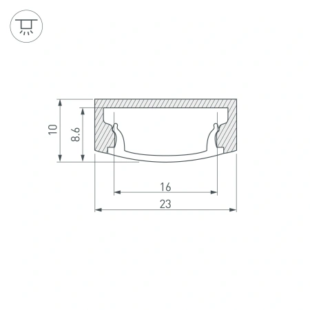 Профиль с экраном ALU-WIDE-H8-2000 ANOD+FROST (Arlight, Алюминий)
