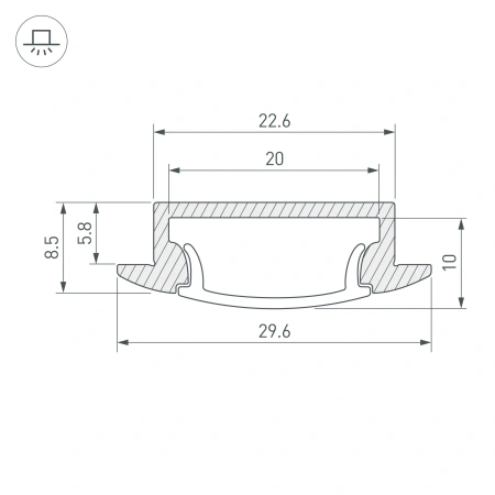 Профиль с экраном ALU-WIDE-F-H8-2000 ANOD+FROST (Arlight, Алюминий)