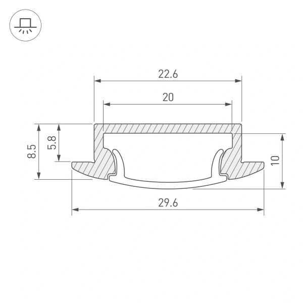 Профиль с экраном ALU-WIDE-F-H8-2000 ANOD+FROST (Arlight, Алюминий)