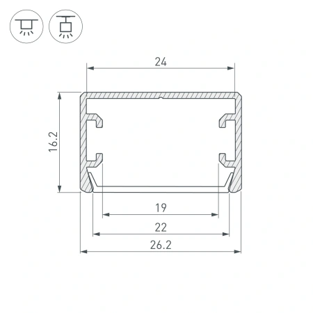 Профиль PLS-LOCK-H16-SMT-3000 ANOD (Arlight, Алюминий)