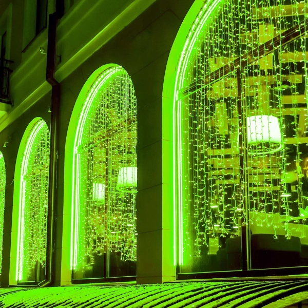 Светодиодная гирлянда ARD-CURTAIN-CLASSIC-2000x1500-CLEAR-360LED Green (230V, 60W) (Ardecoled, IP65)