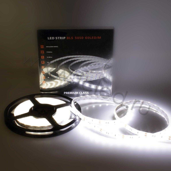 Светодиодная лента Class Premium, 5050, 60 led/m, White, 12V, IP65, А22