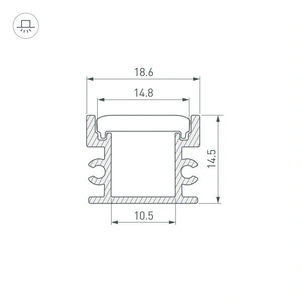 Профиль FLOOR18-H15-3000 ANOD (Arlight, Алюминий)