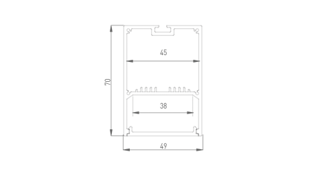 Алюминиевый профиль Design LED LS 4970, 2500 мм, анодированный