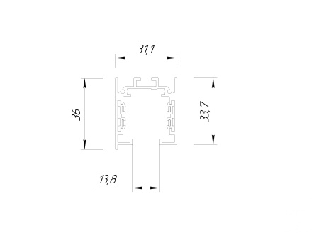 Трек 6063 TR4 RAL9003 — 2500мм