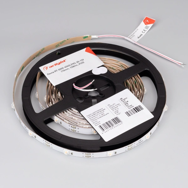 Лента RT-5000-6060LENS-20-12V Cool 8K (10mm, 10W/m, IP20) (Arlight, Открытый)