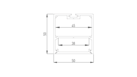 Алюминиевый профиль Design LED LS 5050, 2500 мм, золотой