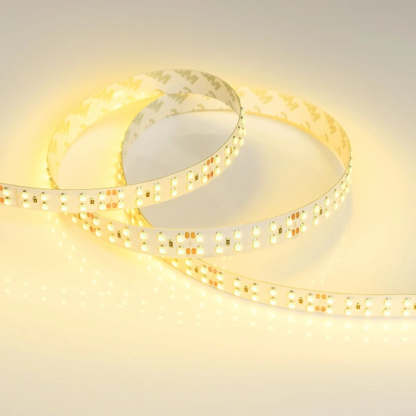 Светодиодная Лента RT 2-5000 24V Yellow 2x2 (3528, 1200 LED, LUX) (Arlight, 19.2 Вт/м, IP20)
