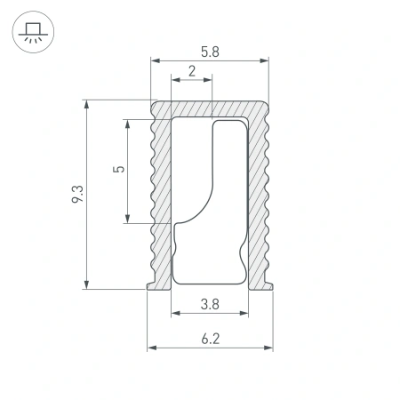 Профиль SL-MINI-6-H9-2000 ANOD BLACK (Arlight, Алюминий)