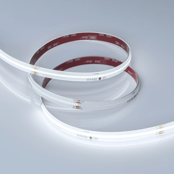 Светодиодная Лента герметичная SPI-COB-SE-X378-12mm 24V White6000-PX63-BPT (7 W/m, IP65, 5m) (Arlight, бегущий огонь)