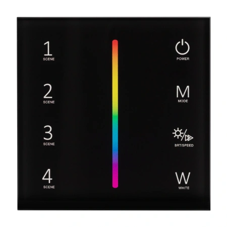 Панель SMART-P22-RGBW-G-IN Black (12-24V, 4x3A, Sens, 2.4G) (Arlight, IP20 Пластик, 5 лет)