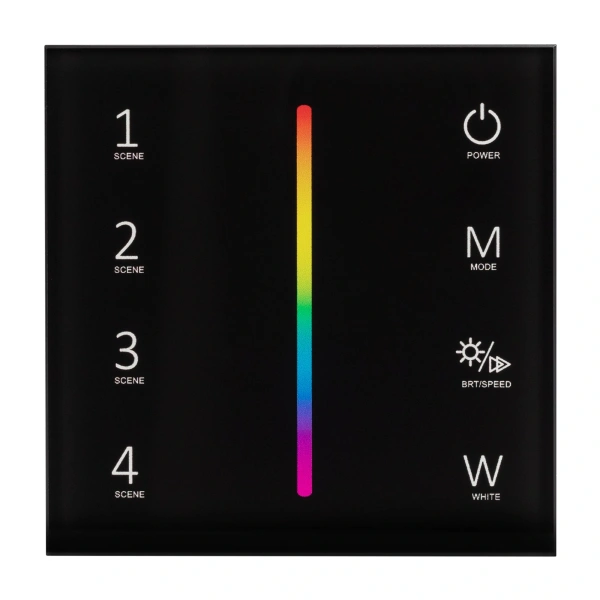 Панель SMART-P22-RGBW-G-IN Black (12-24V, 4x3A, Sens, 2.4G) (Arlight, IP20 Пластик, 5 лет)