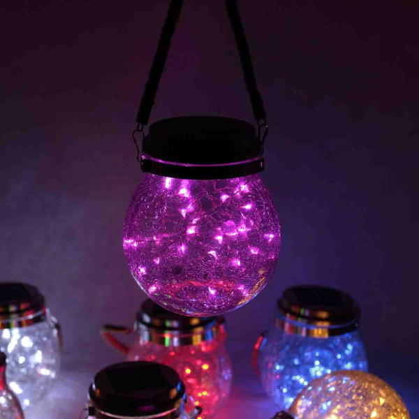 Светильник декоративный горшочек на солнечных батареях, pink, GOR5