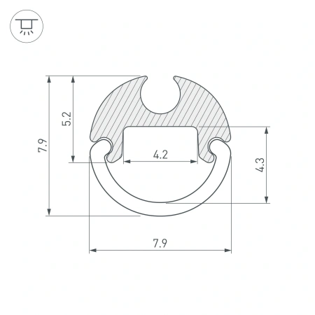 Профиль ARH-ROUND-D8-2000 ANOD (Arlight, Алюминий)