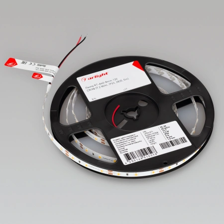 Светодиодная лента Лента RT-A60-8mm 12V Day5000 CRI98 (7.2 W/m, IP20, 2835, 5m) (Arlight, 7.2 Вт/м, IP20)