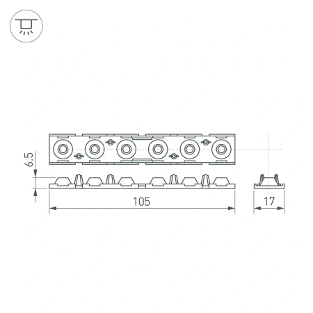 Экран линзованный SL-LINE-W20-30deg-540 (Arlight, Пластик)