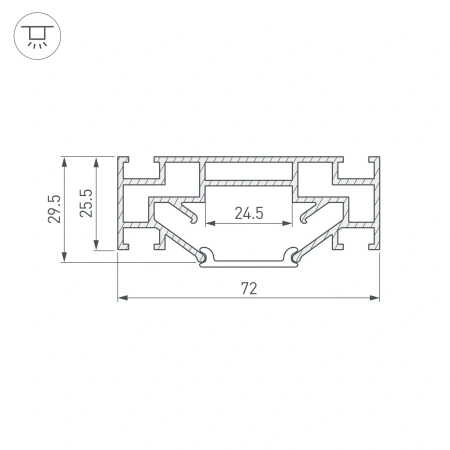 Профиль STRETCH-25-CEIL-CENTER-2000 (Arlight, Алюминий)