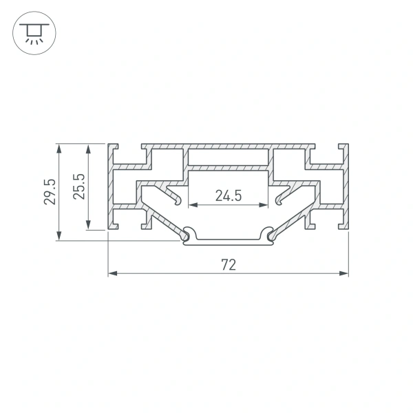 Профиль STRETCH-25-CEIL-CENTER-2000 (Arlight, Алюминий)