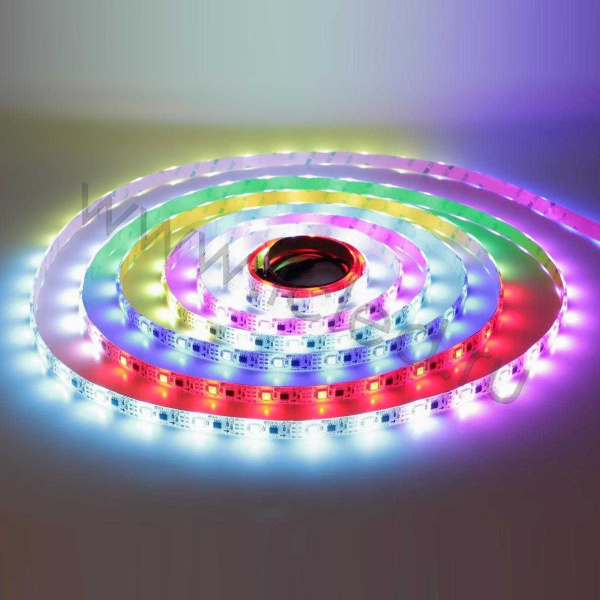 Светодиодная лента 5050, 30 led/m, V600, RGB-SPI (IC1804), 12V, IP65