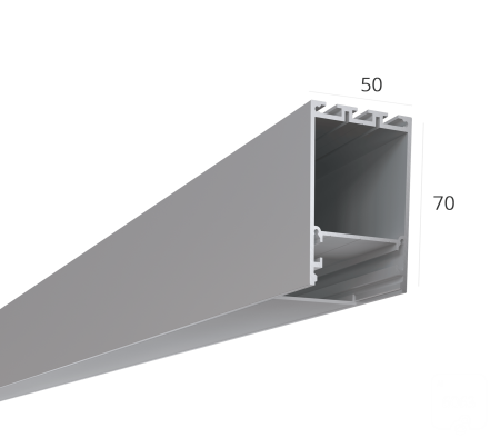 Алюминиевый LED профиль LINE 5070 ral9003 LT70 (с экраном) — 2500мм