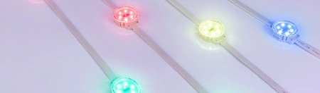 Модуль управляемый SOLEX-DMX-3535-6-24V RGB 120deg (D40x16mm, 1.5W, IP67) (Arlight, Пластик, 3 года)