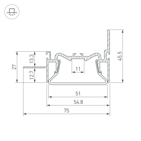 Профиль FOLED-50-WALL-2000 (Arlight, Алюминий)
