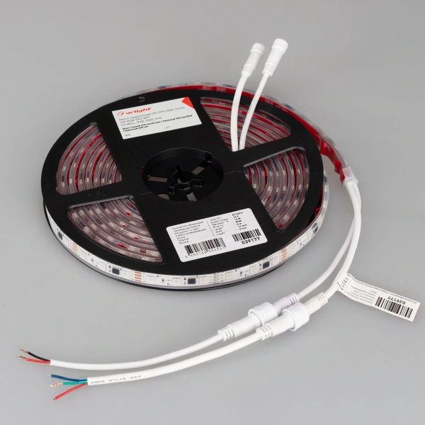 Светодиодная Лента герметичная SPI-PFS-B60-12mm 12V RGB-PX3-BPT (12 W/m, IP68, 5060, 5m) (Arlight, бегущий огонь)