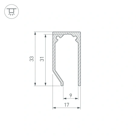 Профиль ALM-GLASS-6-2000 ANOD (Arlight, Алюминий)