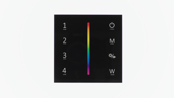 Сенсорная панель T24 Black IC79 (RGBW/RGB, 4 zone, RF 2.4GHz, 3VDC(AAAx2))