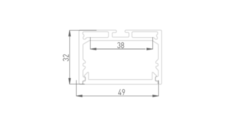 Алюминиевый профиль Design LED LS 4932, 2500 мм, анодированный