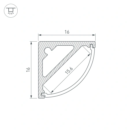 Профиль SL-KANT-H15-3000 ANOD (Arlight, Алюминий)