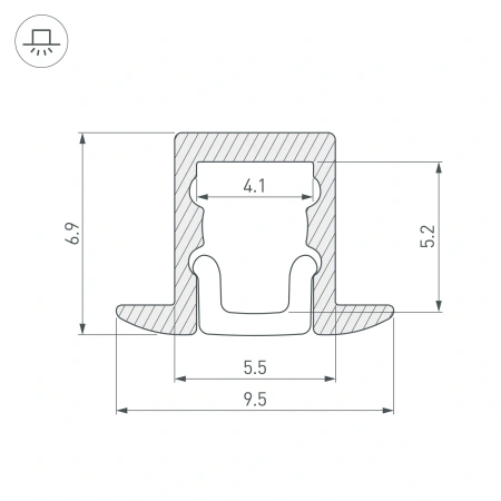 Профиль ARH-MICRO-F-W4-2000 ANOD (Arlight, Алюминий)