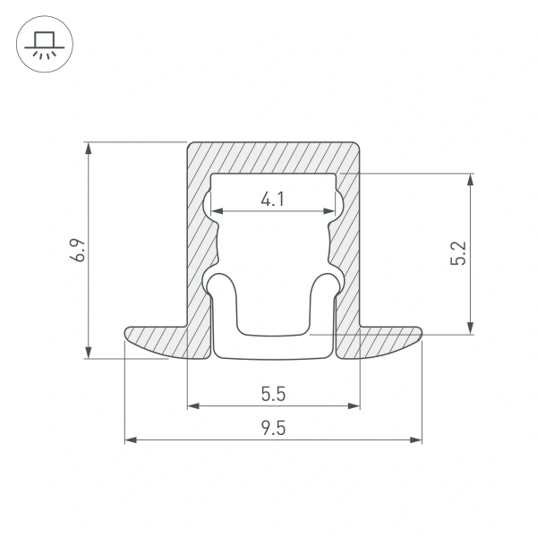 Профиль ARH-MICRO-F-W4-2000 ANOD (Arlight, Алюминий)