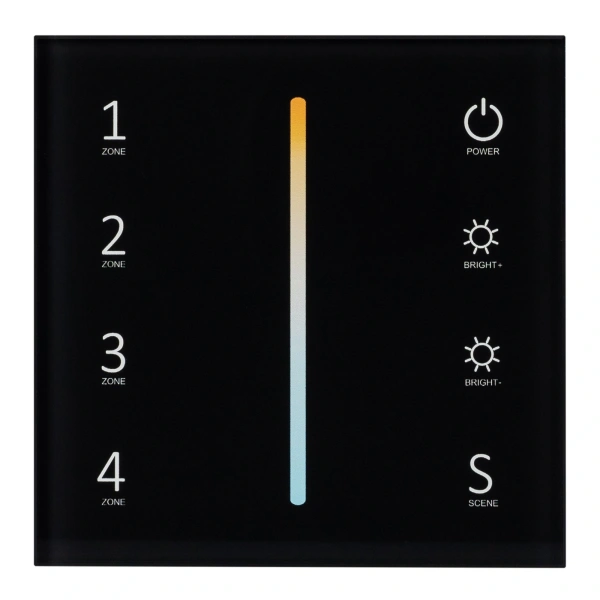 Панель Sens SMART-P43-MIX Black (230V, 4 зоны, 2.4G) (Arlight, IP20 Пластик, 5 лет)