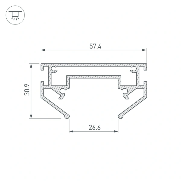 Профиль-держатель MAG-STRETCH-ORIENT-2620-2000 (Arlight, Алюминий)